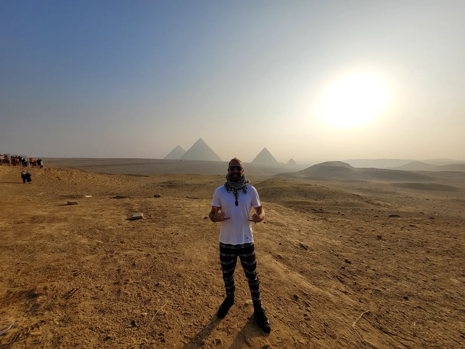 Sunrise over the pyramids of Giza