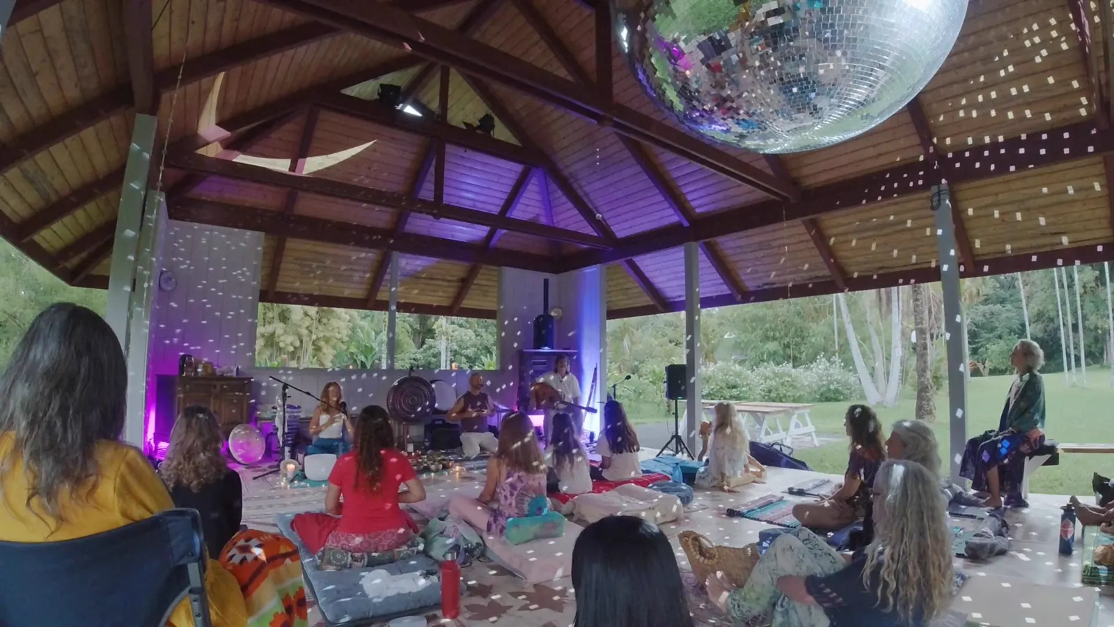Opening circle of a group ceremony