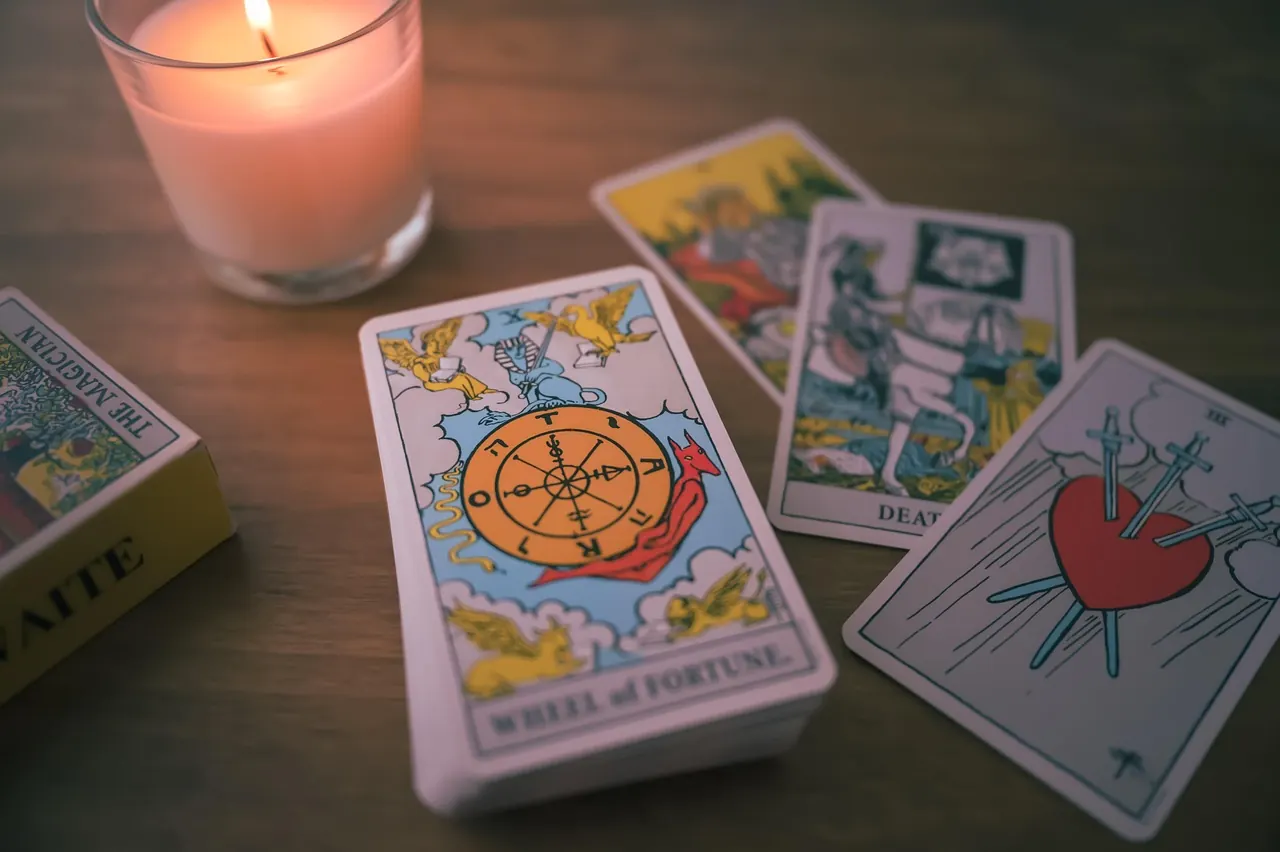 Tarot reading in warm light